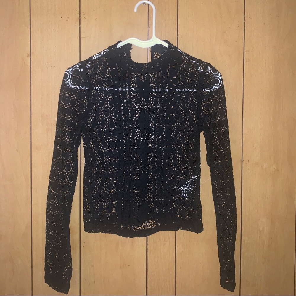 F21 Lace Long Sleeve Top
